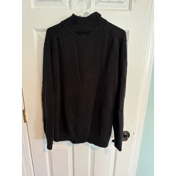 L.L. Bean Mens Double Black 1/4 zip mock neck Sweater, XL; 100% Cotton - Picture 4 of 11